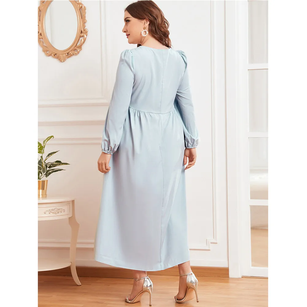 Køb online Marokkanske Abaya Kvinder Broderi Muslimske Lange Maxi Kjole Kaftan Dubai Tyrkiet Kaftan Islamisk Tøj Kjole Eid Ramadan Plus Størrelse Ny